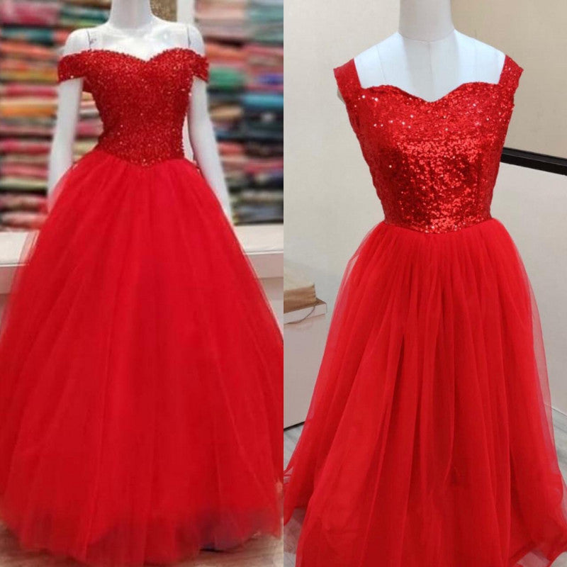 Designer Red Color Party Wear Long Gown